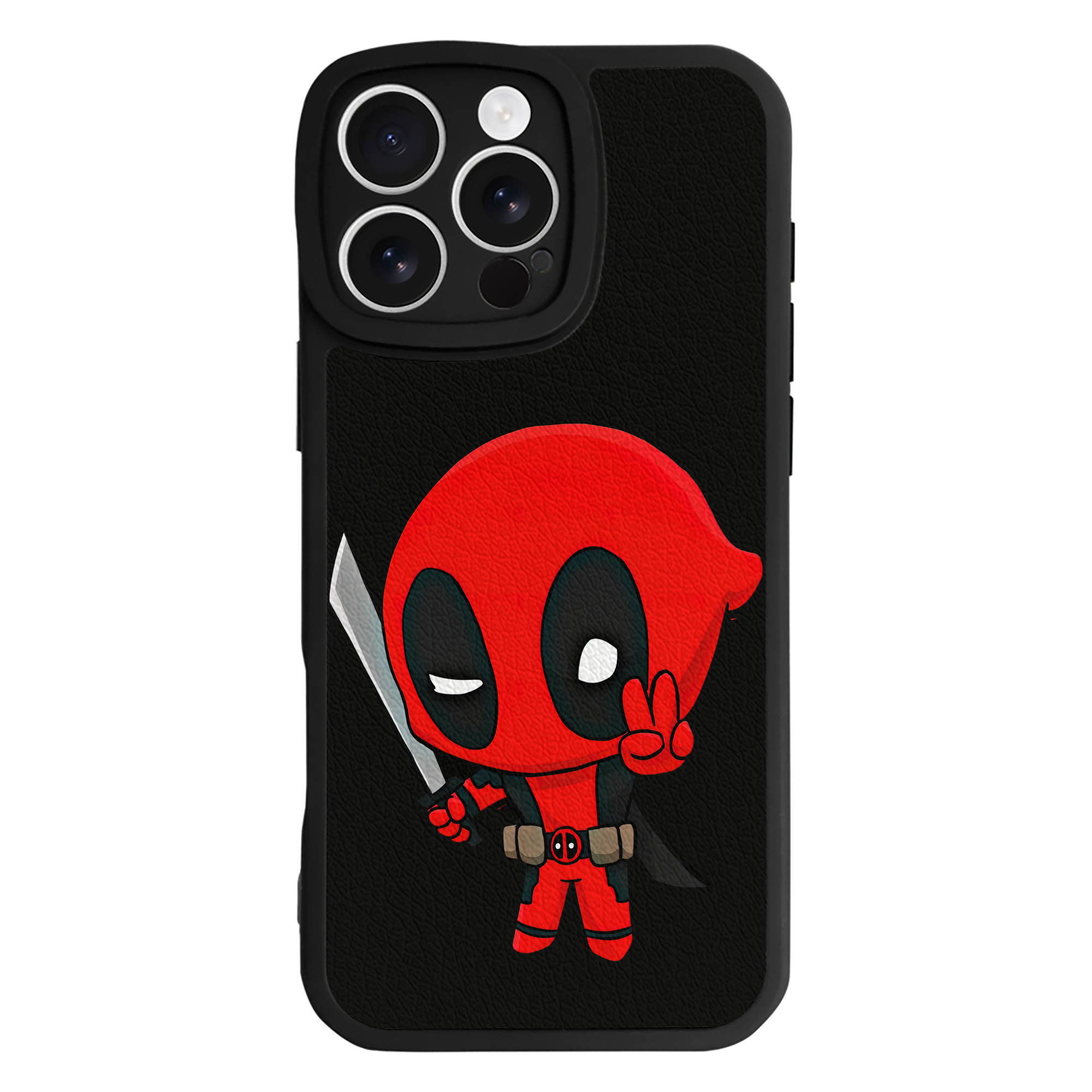 （画像用） Deadpool デッドプール 【iPhone 16シリーズ対応】シリコンスマホケース（レザー調） 材質：シリコン